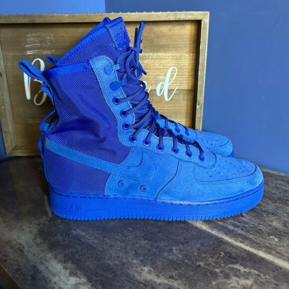 Preowned Nike SF Air Force 1 High Royal Blue Men's High Top Sneakers Men’s 11 US - Picture 3 of 8